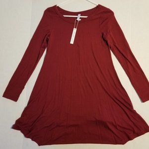 Red Burgundy Wine Color Size Small Long Sleeve Dress NEW NWT